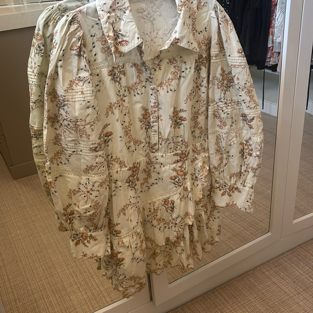 Long sleeve floral print dress